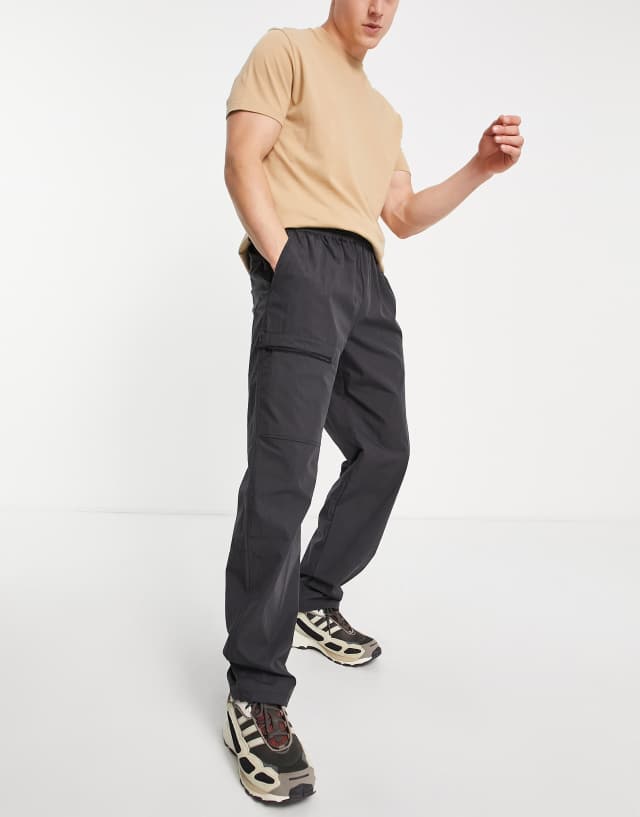 Rains regular fit woven pants in black