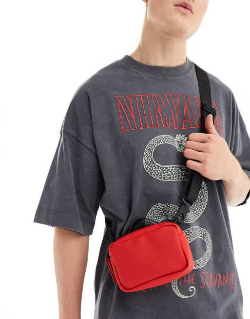 Rains - Sac bandoulière carré unisexe et imperméable - Rouge