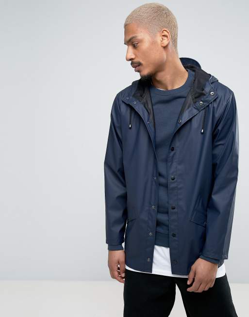 Rains navy hot sale jacket