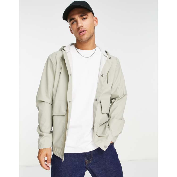 Short hooded clearance rain jacket