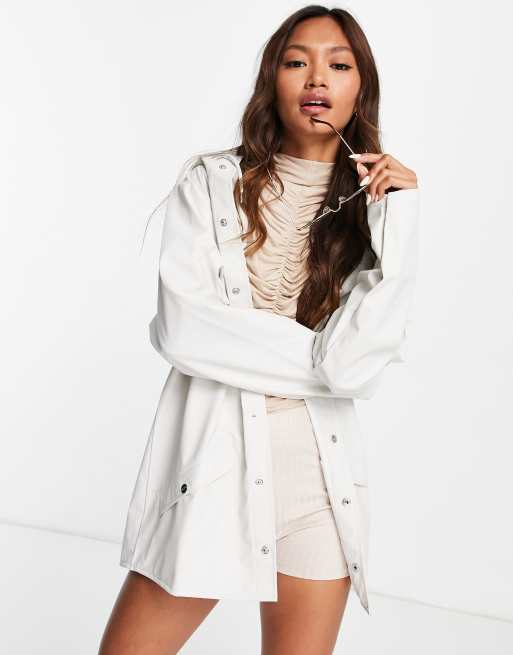 Rains short jacket in off white ASOS