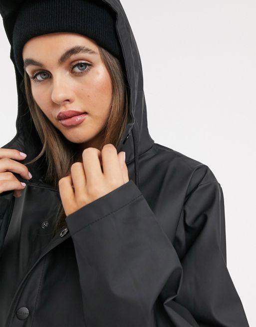 Rains short waterproof jacket in black