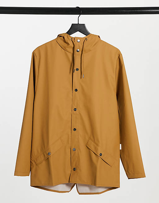 Rains short waterproof jacket in khaki