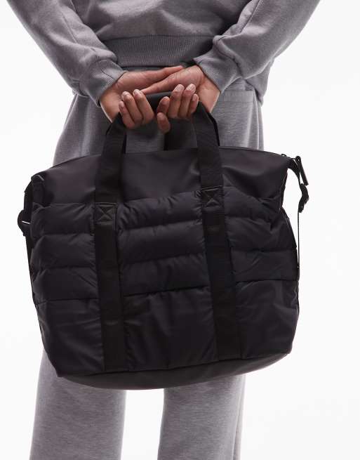 Rains – Svart, liten weekendväska med puffad design, 3 av 4
