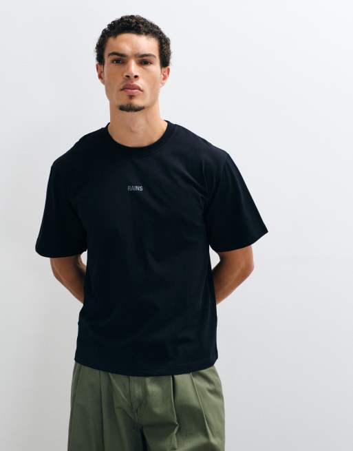 Rains t-shirt relaxed à manches courtes avec logo et imprimé au dos noir, 3 de 5