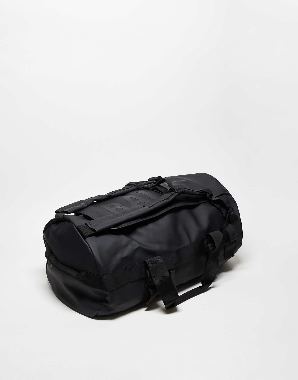 Rains Texel waterproof 56L duffle rucksack in black
