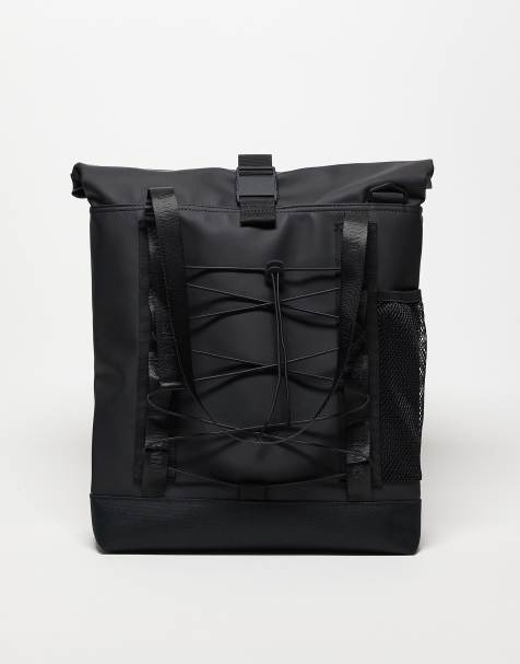 Rains Trail waterproof rolltop tote bag in black - view 1