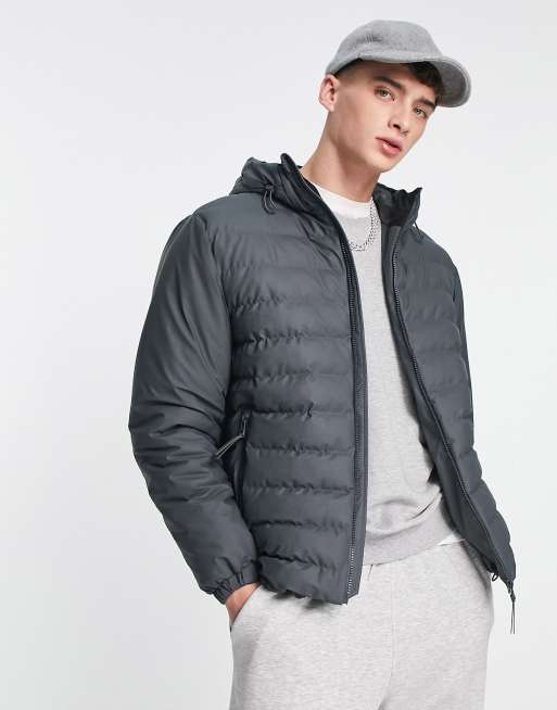 Rains padded cheap coat black