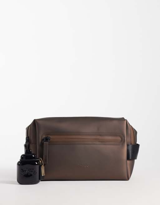 Rains trousse de toilette zippée imperméable marron, 2 de 4