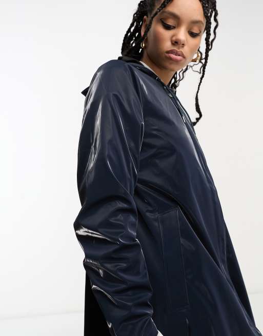 Rains unisex A-line waterproof jacket in ink, 4 of 4