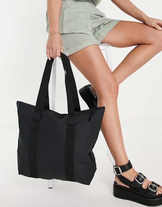 Rains unisex small tote bag in black