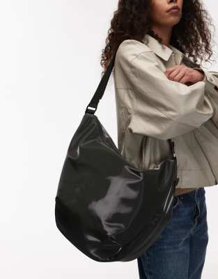 Rains - Valera - Große Schultertasche in Metallic-Grün