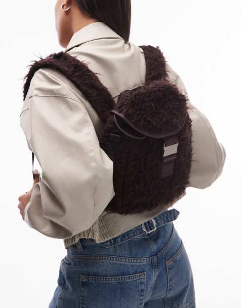 Rains valera vision mini bucket backpack in dark brown - view 1