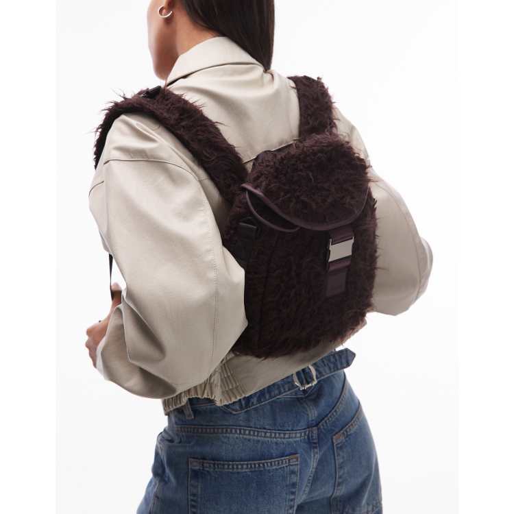Rains valera vision mini bucket backpack in dark brown | ASOS display picture 2