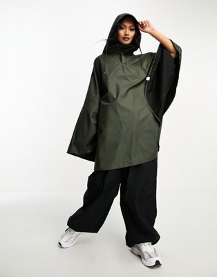 Rains waterproof poncho jacket in green - ASOS Price Checker