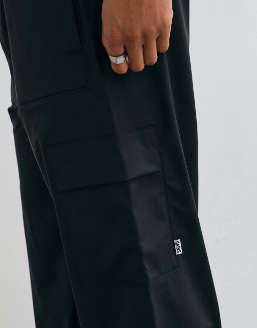 Rains wasserdichte Cargo-Hose mit elastischem Bund und Wide Fit in Schwarz, 5 von 5