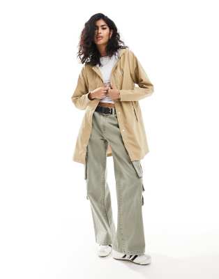 Rains - Wasserdichte Jacke in Sand mit A-Linien-Schnitt-Neutral