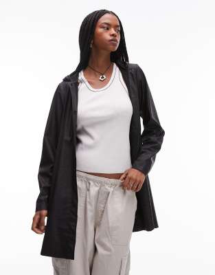 Rains - Wasserdichte Jacke in Schwarz mit farblich abgestimmtem Logo und A-Linien-Schnitt