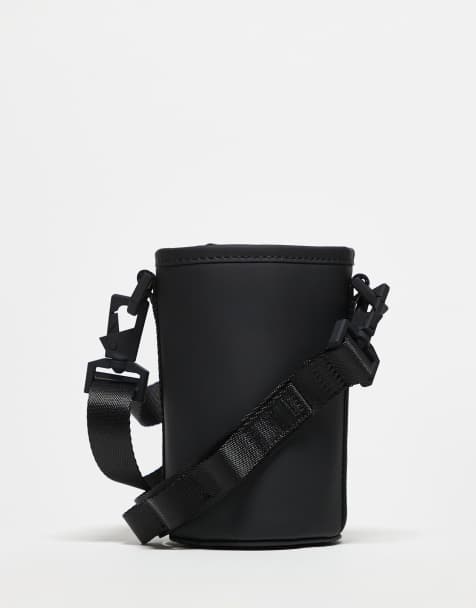 Rains waterproof bottle holder with crossbody strap in black - view 1