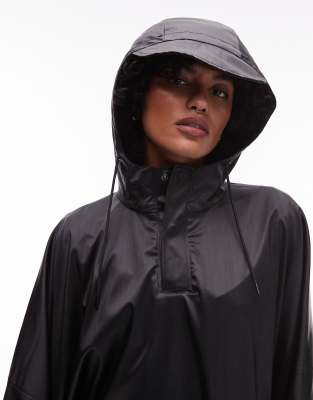 Rains Waterproof Cape Poncho In Black