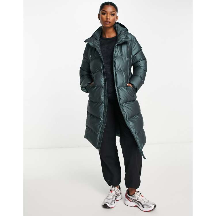 Long shiny puffer outlet coat