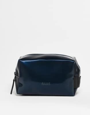 Rains Rains waterproof small washbag in metallic navy
