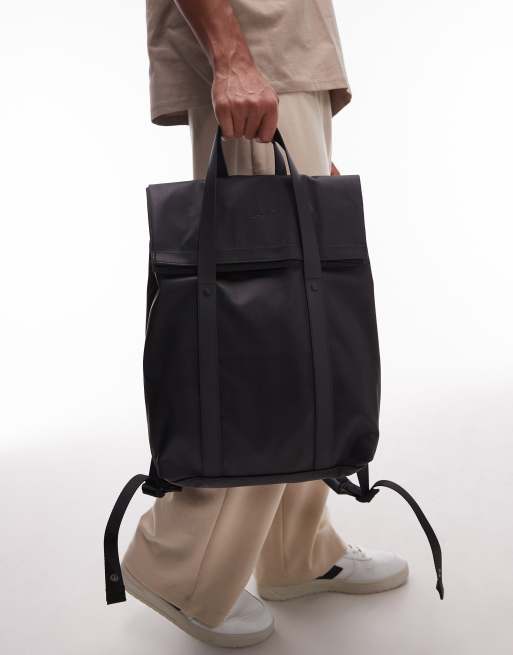 Rains waterproof tote backpack in black, 3 of 4