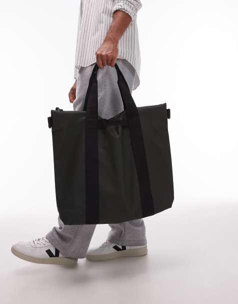 Rains waterproof tote bag in dark green - view 1