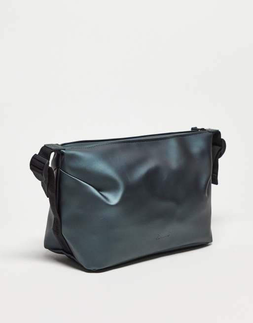 Rains Weekend toiletries bag in shiny green ASOS