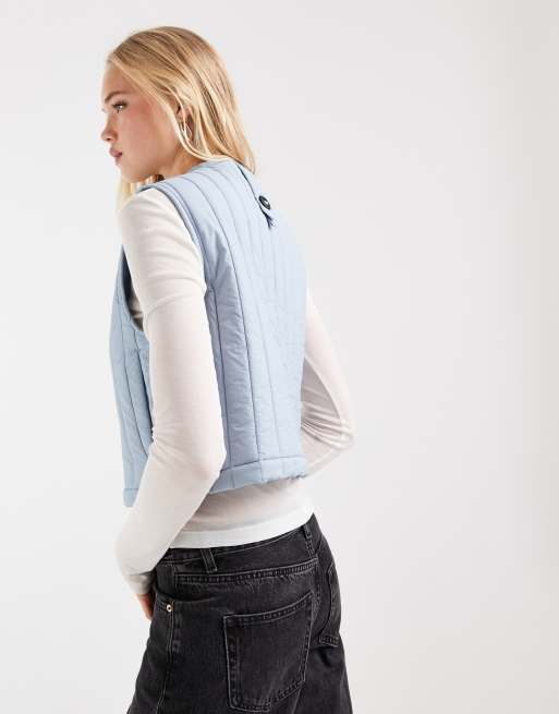Rains x ASOS esclusiva 21980 Banja gilet corto foderato idrorepellente blu, 4 di 4