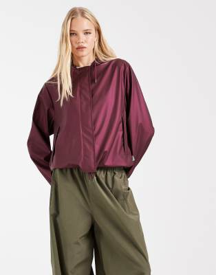 Rains X Asos Exclusive 18040 String Waterproof Hooded Jacket In Purple