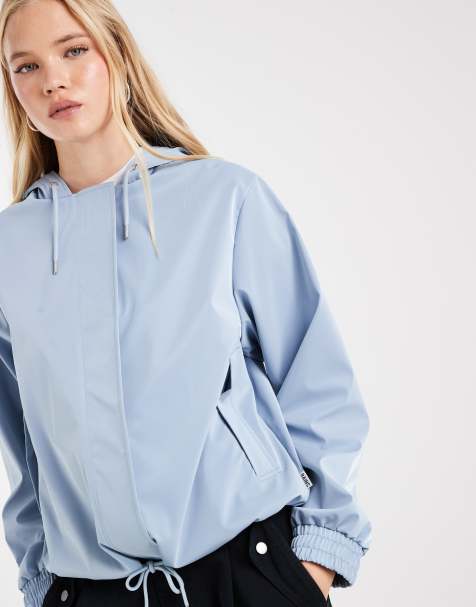Rains x ASOS exclusivité 18040 veste à capuche imperméable bleue - view 1