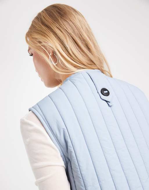 Rains x ASOS exclusivo 21980 chaleco corto forro en azul, 3 de 4