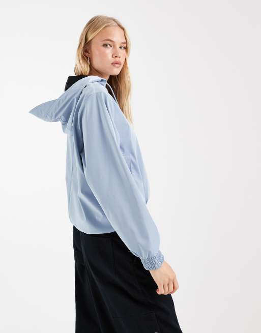 Rains x ASOS exklusive wasserdichte Jacke mit Kapuze in Blau, 4 von 4