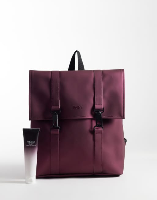 Rains x ASOS mochila mini impermeable MSN exclusiva en burdeos, 4 de 5