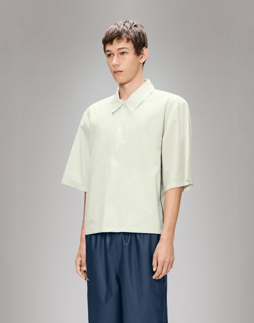 Rains X Umbro - Drill - Surchemise zippée à manches courtes déperlante - Beige, 3 de 4
