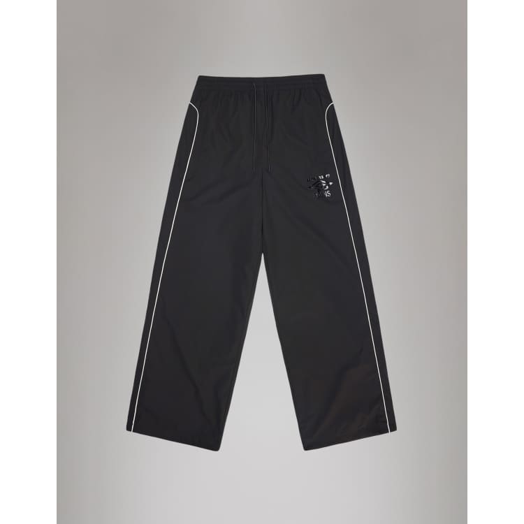 Rains X Umbro Drill water repellent loose wide leg track pants in