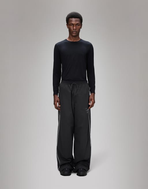 Rains X Umbro Drill water repellent loose wide leg track pants in