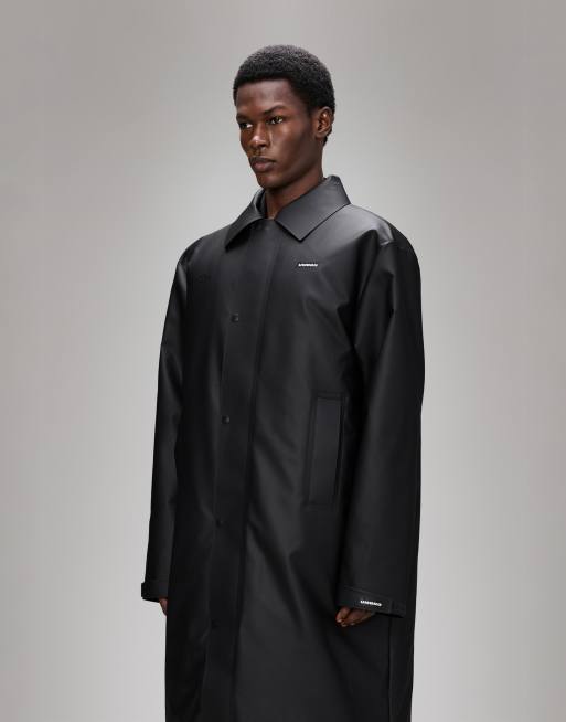 Rains X Umbro Manager waterproof trench coat in black, 5 of 5