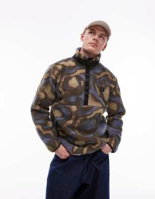 Rains - Yermo - Fleece med 1/2 lynlås og sort print - view 1