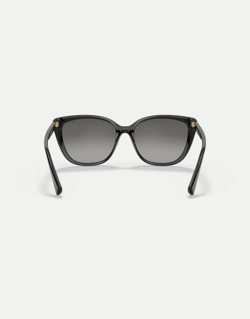 Ralph Butterfly-Sonnenbrille mit grauer, polarisierter Linse in glänzendem Schwarz, 2 von 4