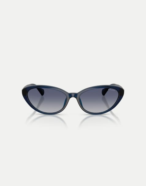 Ralph Butterfly sunglasses with blue lens in dark transparent blue - view 1