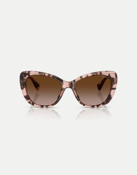 Ralph Butterfly sunglasses with brown lens in shiny pink havana - view 1
