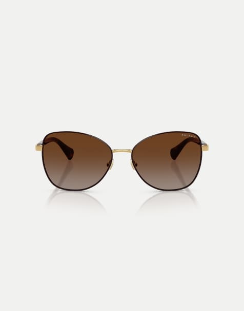 Ralph Butterfly sunglasses with brown polarised lens in shiny brown - view 1