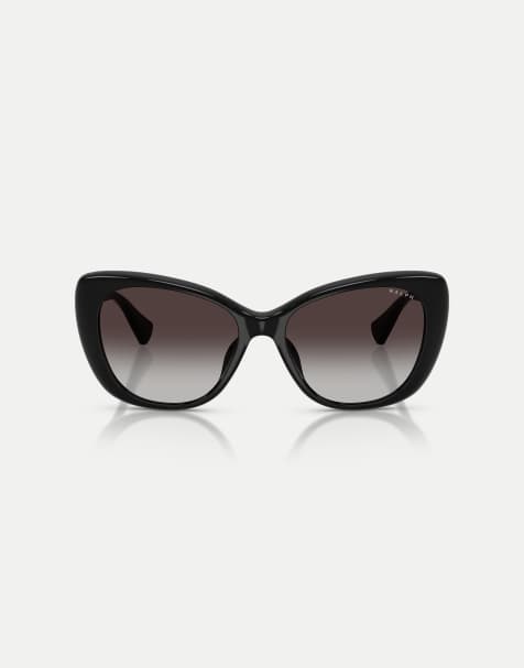 Ralph Butterfly sunglasses with grey lens in shiny black - view 1