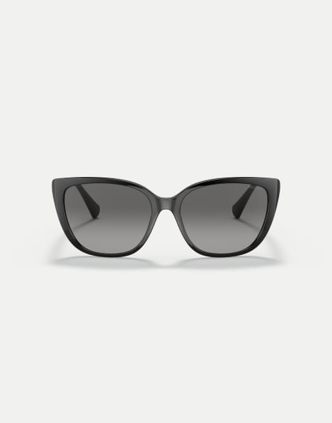 Ralph Butterfly sunglasses with grey polarised lens in shiny black - view 1