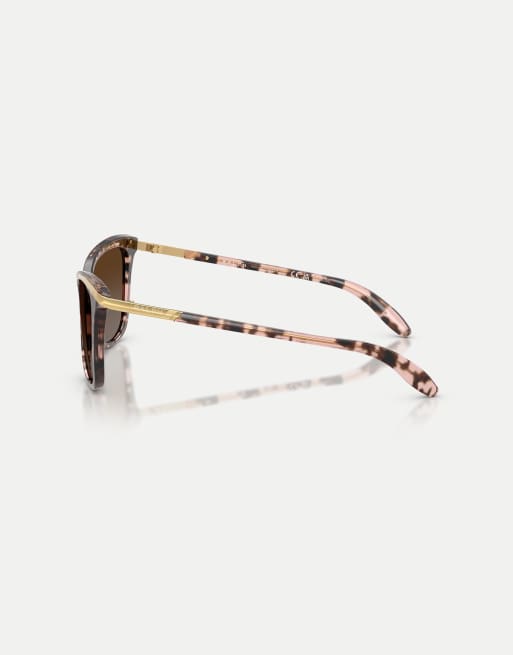 Ralph Cat eye polarised sunglasses with brown lens in shiny pink tortoise & gold, 4 of 4