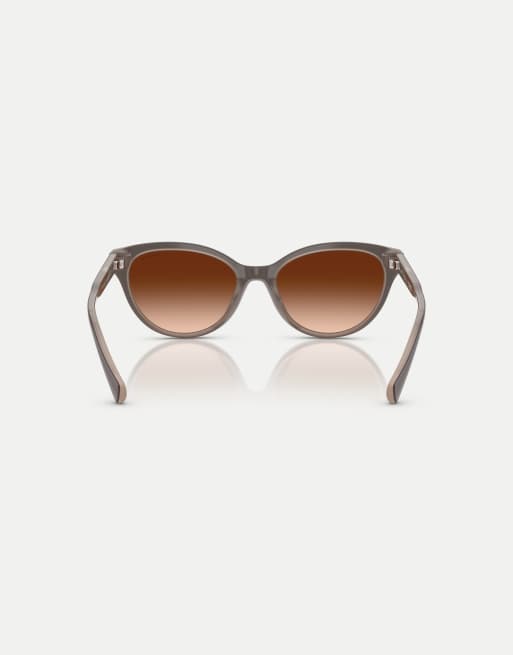 Ralph Cat-Eye-Sonnenbrille mit braunem Glas in einfarbigem Milchbraun, 2 von 4
