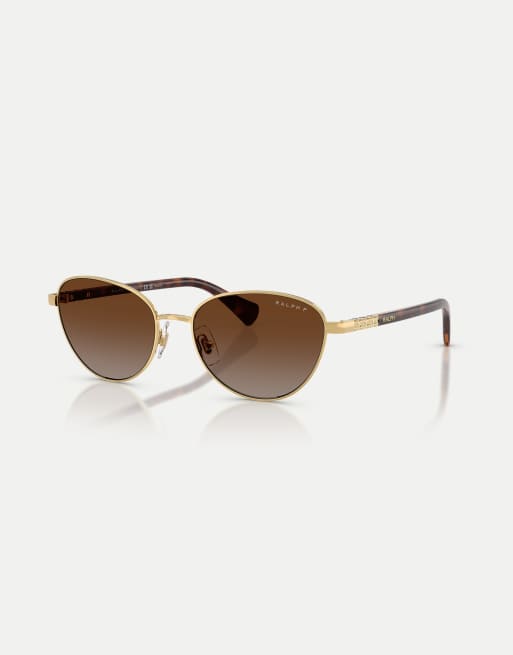 Ralph Cat-Eye-Sonnenbrille mit braunen Gläsern in Gold, 3 von 4