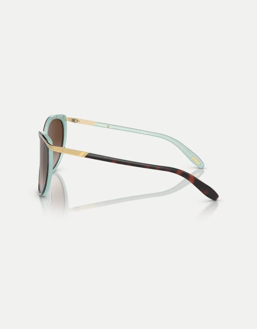 Ralph Cat-Eye-Sonnenbrille mit braunen Gläsern in Havana auf Aquamarin, 4 von 4